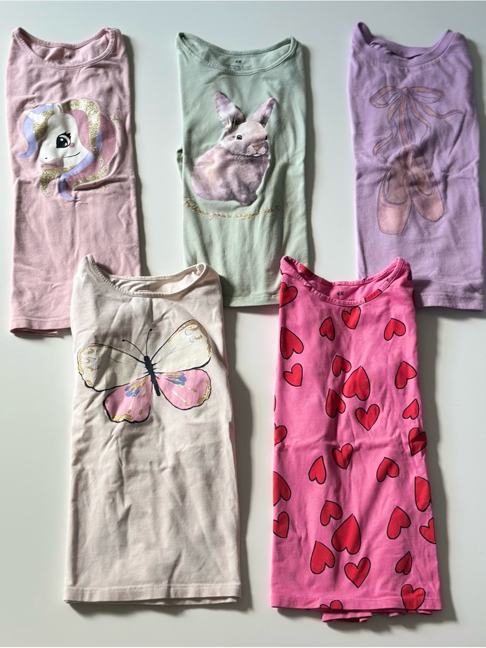 Set of 5 long sleeve girls tops size 6x/7